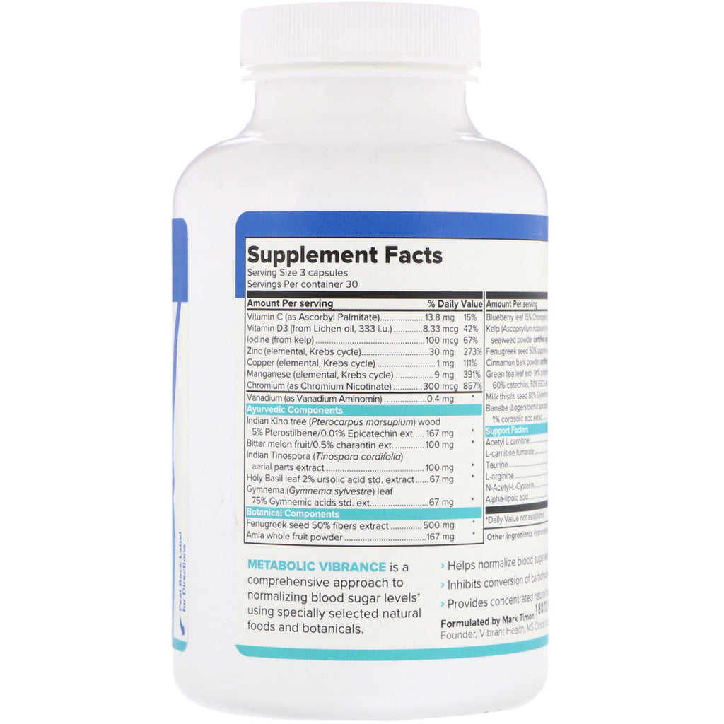 Vibrant Health, Metabolic Vibrance, Version 2, 90 grøntsagskapsler