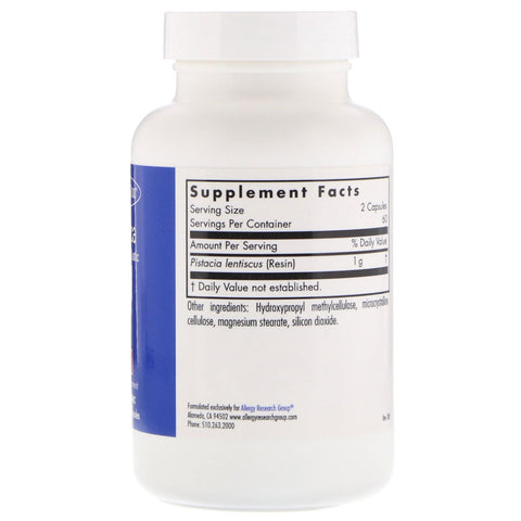 Allergy Research Group, Mastica, Masilla de goma de quíos, 120 cápsulas vegetarianas