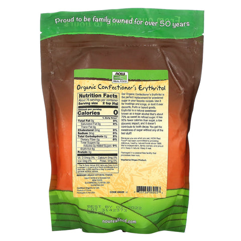 Now Foods, Real Food, Confectioner's Erythritol, 1 lb (454 g)