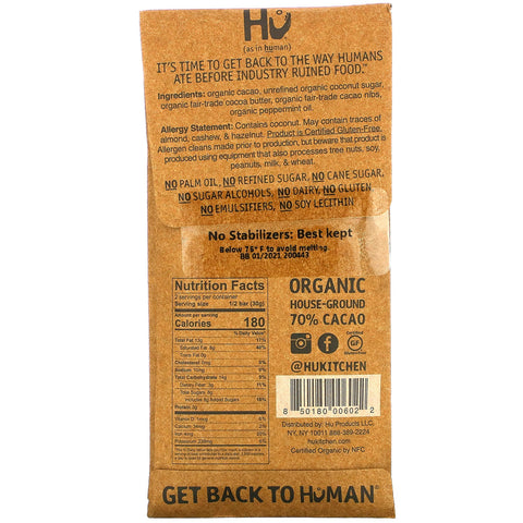 Hu, Crunchy Mint Mørk Chokolade, 2,1 oz (60 g)