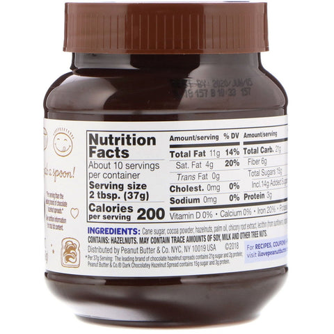 Peanut Butter & Co., crema para untar de avellanas, avellanas con chocolate oscuro, 13 oz (369 g)