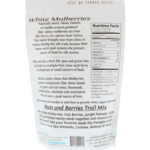 Foods Alive, Superfoods, White Mulberry, 8 oz (227 g)
