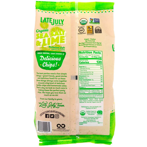 Sidst i juli, tortillachips, havsalt og lime, 11 oz (312 g)