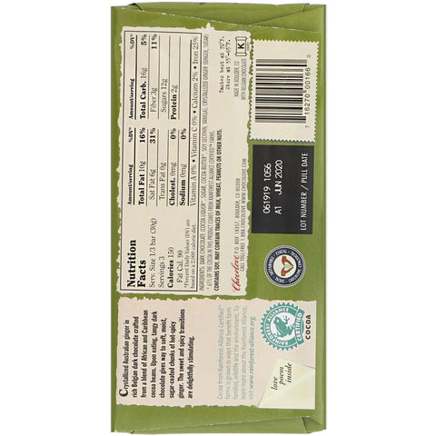 Chocolove, ingefær krystalliseret i mørk chokolade, 65% kakao, 3,2 oz (90 g)