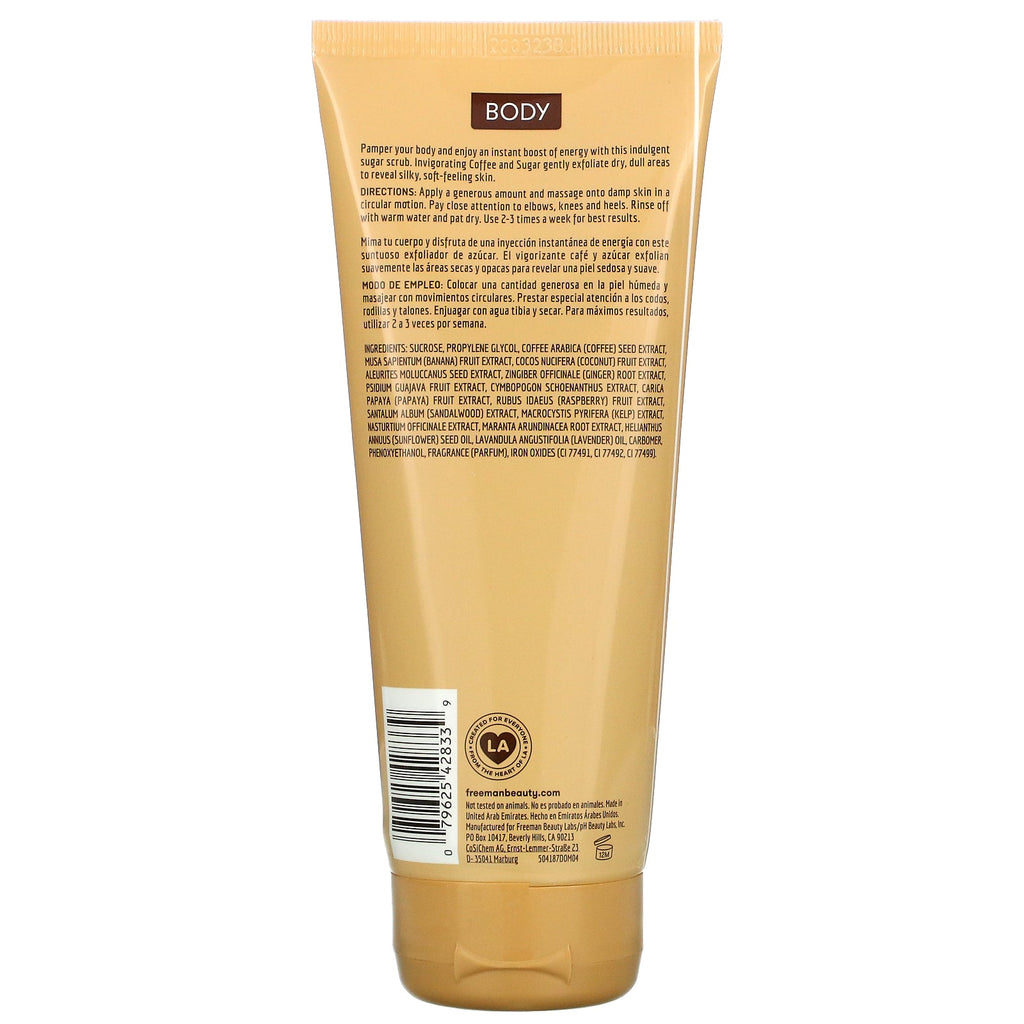 Freeman Beauty, Exfoliante corporal con azúcar, café, 6 fl oz (175 ml)
