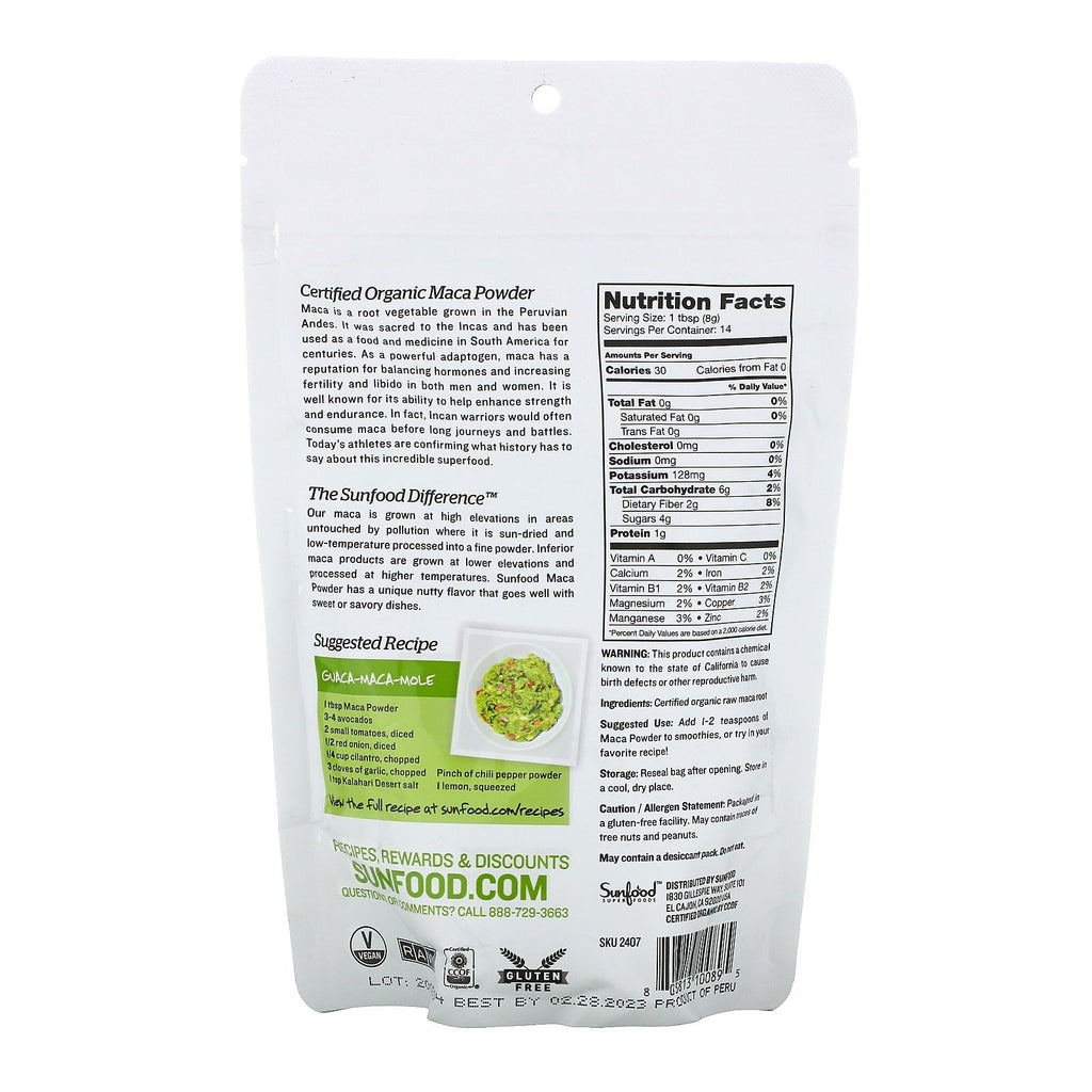 Solmad, Superfoods, Raw Maca Pulver, 4 oz (113 g)
