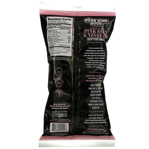 Pork King Good, Chicharrones med smag, Himalaya Pink Salt & Eddike, 1,75 oz (49,5 g)