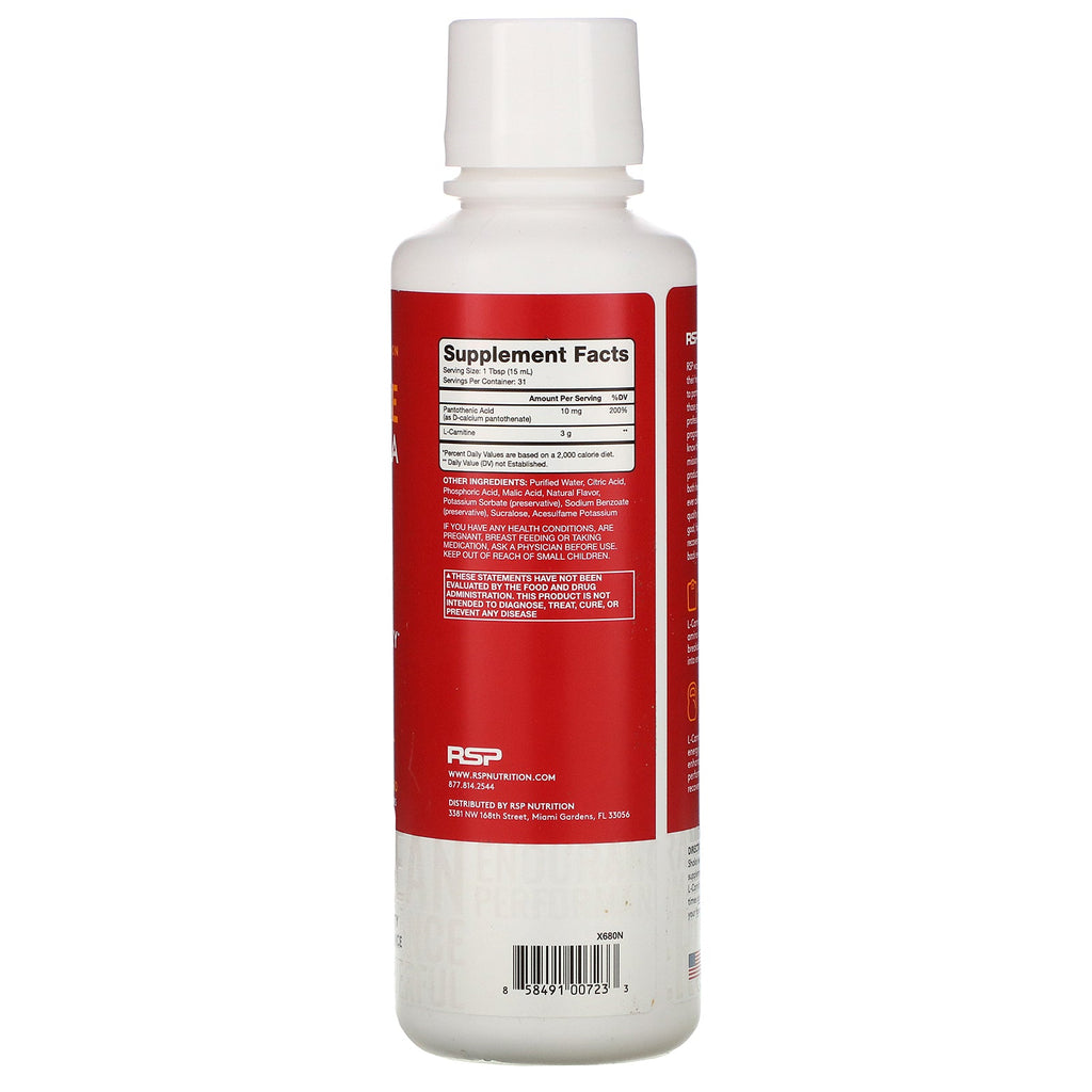RSP Nutrition, L-Carnitine, Weight Management, Peach Mango, 3,000 mg, 16 fl oz (473 ml)