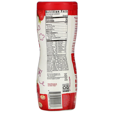 Happy Family s, Superfood Puffs, refrigerio de cereales, fresa y remolacha, 60 g (2,1 oz)