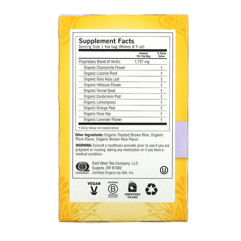 Yogi Tea, Calmante, Sin cafeína, 16 bolsitas de té, 29 g (1,02 oz)