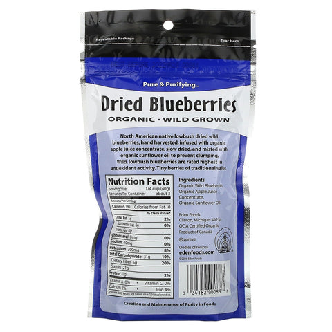 Eden Foods, tørrede blåbær, 4 oz (113 g)