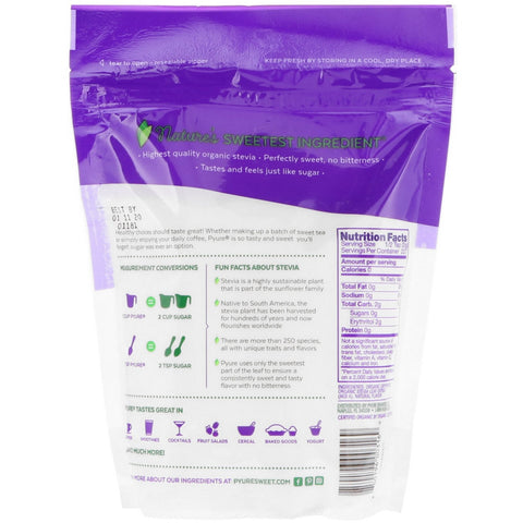 Pyure, Stevia-blanding, granulært universalsødemiddel, 16 oz (454 g)