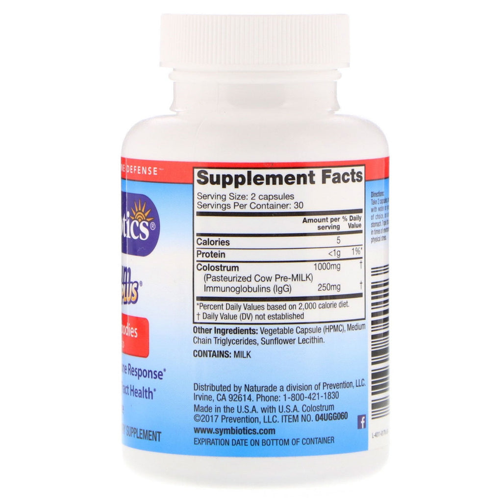 Symbiotics, Colostrum Plus, 60 Veg Capsules
