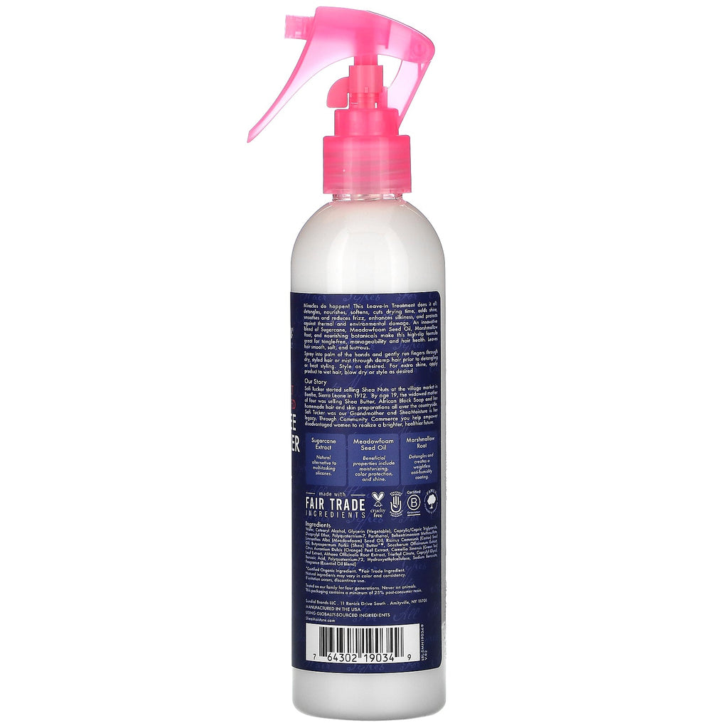 SheaMoisture, Silikonefri Miracle Styler Leave-In-behandling, sukkerrørsekstrakt &amp; Meadowfoam frø, 8 fl oz (237 ml)
