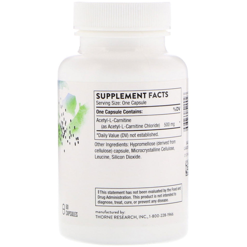 Thorne Research, Carnityl, Acetyl-L-Carnitine, 60 Capsules