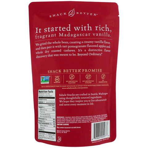 Sahale Snacks, mezcla glaseada, anacardos con sabor natural a granada y vainilla, 4 oz (113 g)