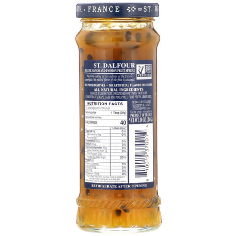 St. Dalfour, Mango y maracuyá, Crema para untar de lujo de mango y maracuyá, 10 oz (284 g)