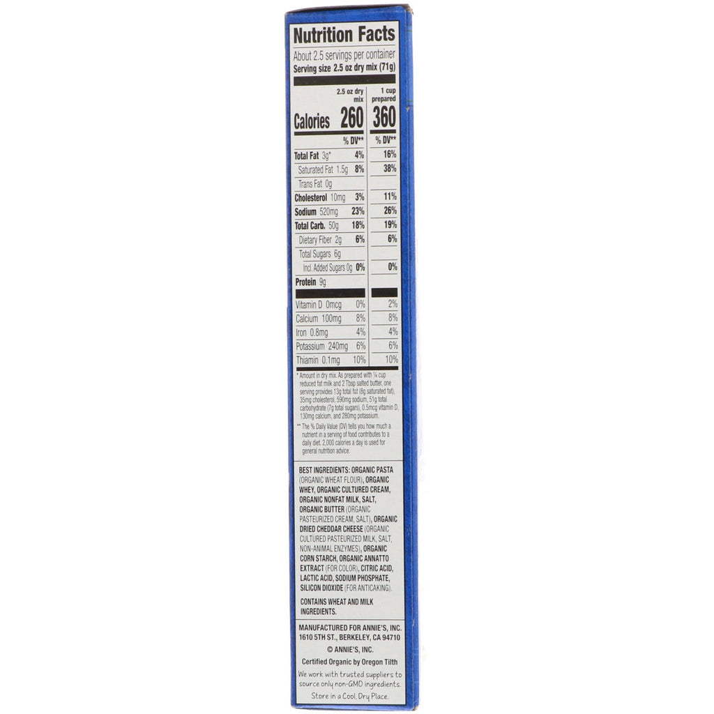 Annie's Homegrown, macarrones con queso, queso cheddar clásico, 6 oz (170 g)