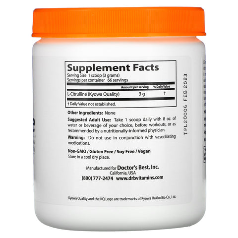 Doctor's Best, L-Citrulline Powder, 7 oz (200 g)