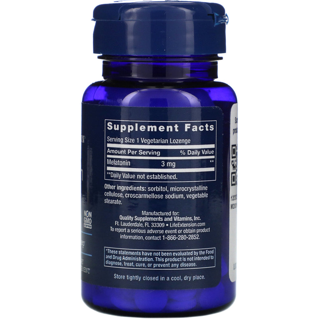 Life Extension, Melatonin, 3 mg, 60 Vegetarian Lozenges