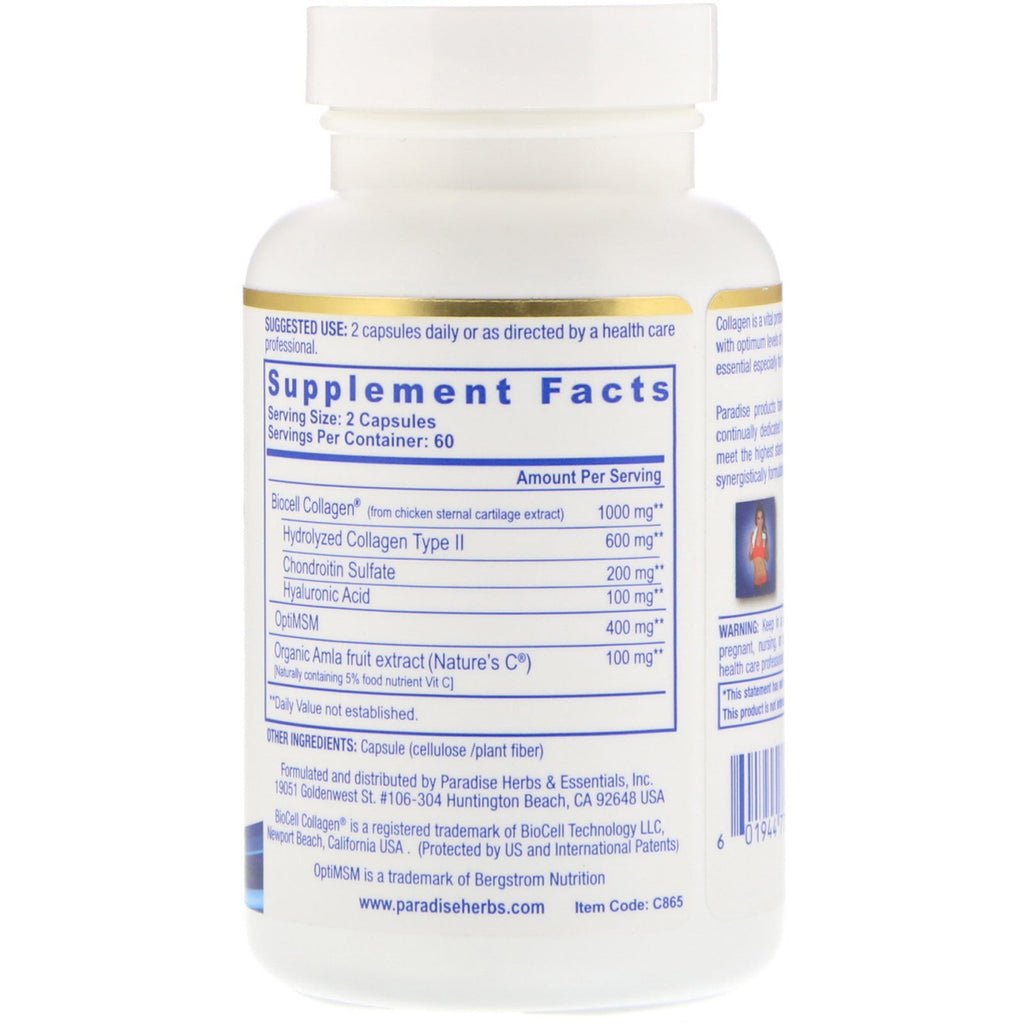 Paradise Herbs, Collagen Extreme with BioCell Collagen, 120 Capsules