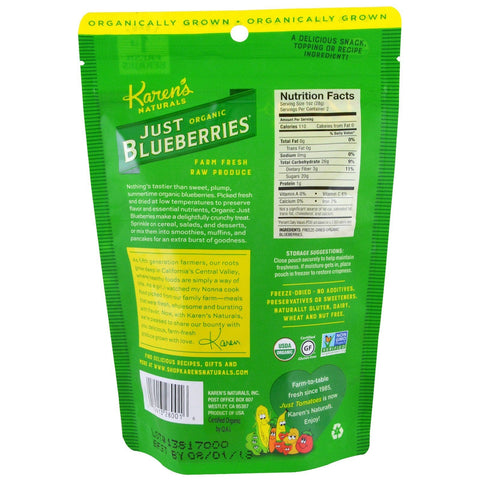 Karen's Naturals, bare blåbær, frysetørret frugt, 2 oz (56 g)