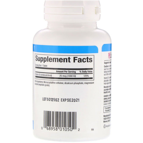 Natural Factors, Vitamin D3, 25 mcg (1,000 IU), 90 Tablets