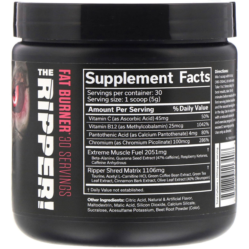 JNX Sports, The Ripper, Fat Burner, Raspberry Lemonade, 5,3 oz (150 g)