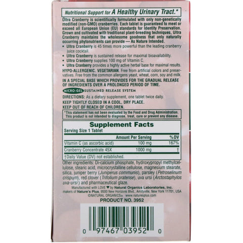 Nature's Plus, Ultra Cranberry 1000, 60 Tablets