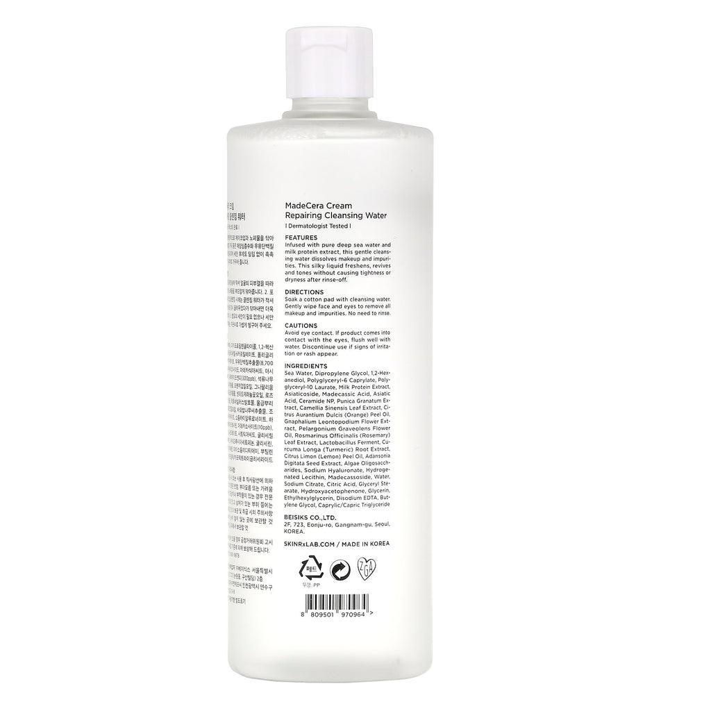 SkinRx Lab, MadeCera Cream, Repairing Cleansing Water, 16.9 fl oz (500 ml)