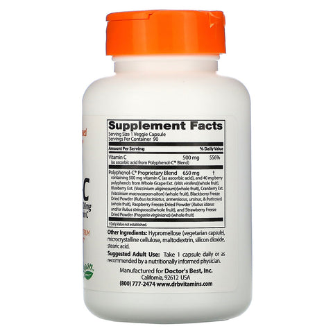 Doctor's Best, Polyphenol-C-kompleks med C-vitamin, 90 grøntsagskapsler