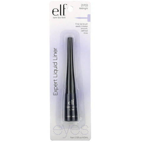 E.L.F., Expert Liquid Liner, Midnight, 0.15 fl oz (4.5 ml)