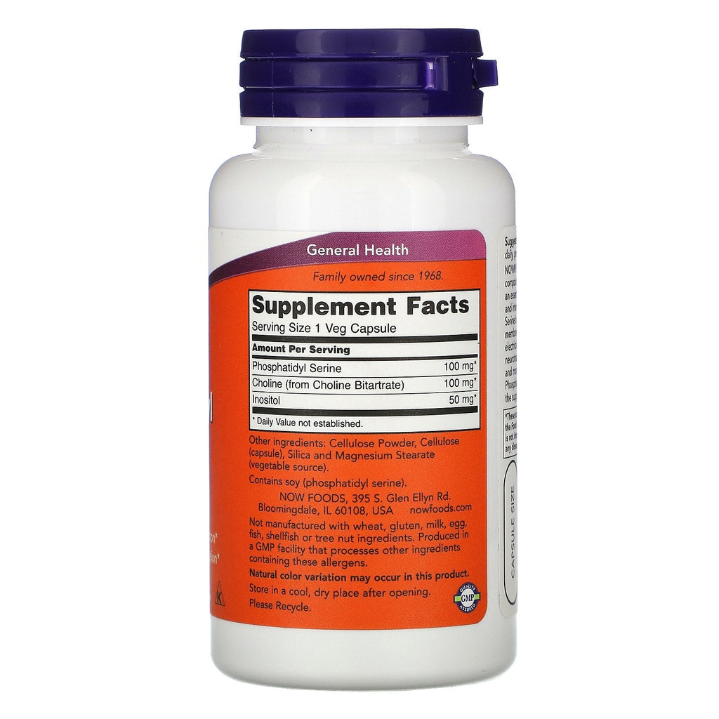 Now Foods, Phosphatidyl Serine, 100 mg, 60 Veg Capsules