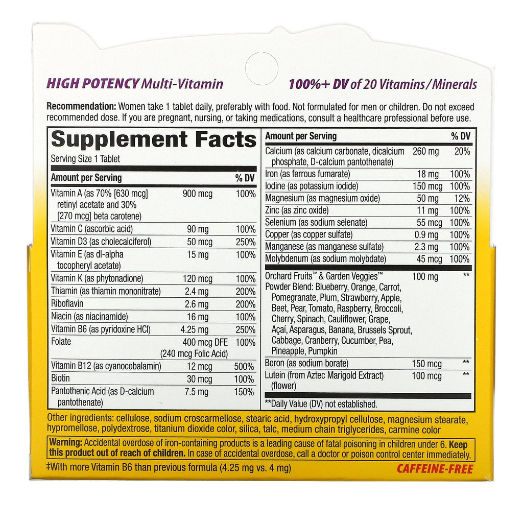 Naturens måde, i live! Kvinders energi, multi-vitamin-multi-mineral, 50 tabletter