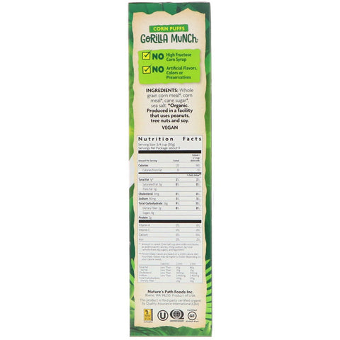 Nature's Path, EnviroKidz,  Corn Puffs Gorilla Munch Cereal, 10 oz (284 g)