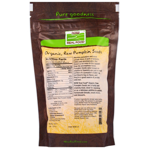 Now Foods, Real Food, , Raw Pumpkin Seeds, Unsalted, 12 oz (340 g)