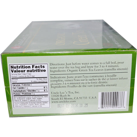 Onkel Lees te, grøn te, 100 teposer, 5,64 oz (160 g)