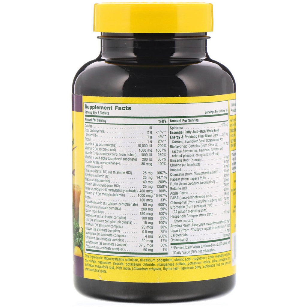 Nature's Plus, kilde til liv, multivitamin- og mineraltilskud, jernfrit, 180 tabletter