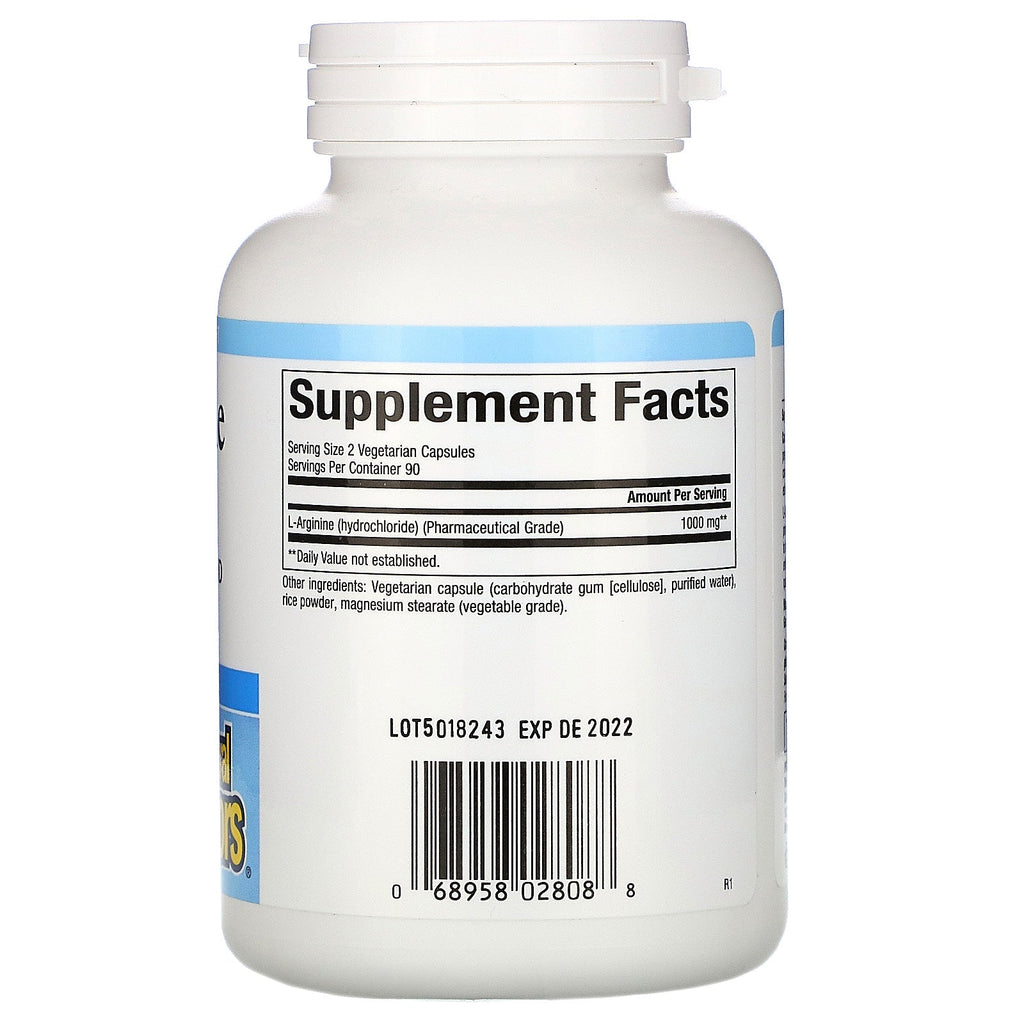 Natural Factors, L-Arginina, 500 mg, 180 cápsulas vegetarianas
