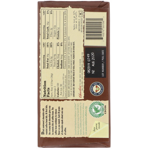 Chocolove, Coffee Crunch i mørk chokolade, 55 % kakao, 3,2 oz (90 g)