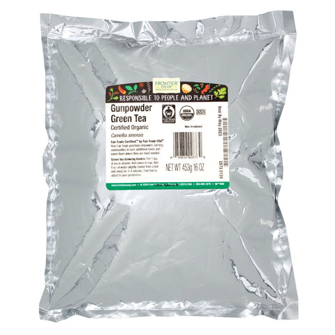 Frontier Natural Products, Krudtgrøn te, 16 oz (453 g)