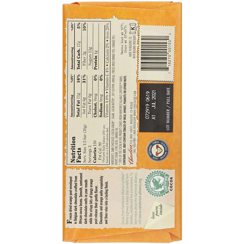 Chocolove, appelsinskal i mørk chokolade, 55 % kakao, 3,2 oz (90 g)