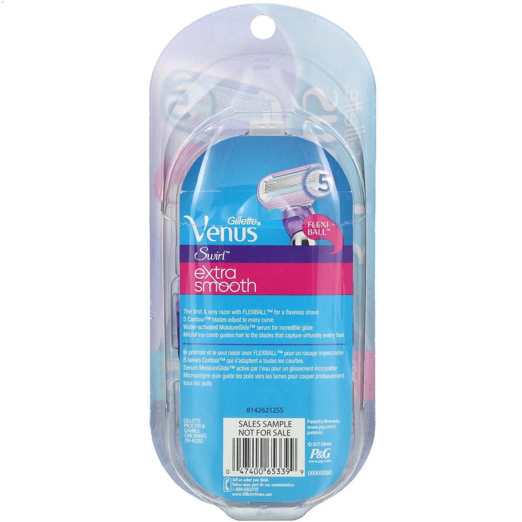 Gillette, Venus, Swirl Extra Smooth, 1 barbermaskine + 2 patroner