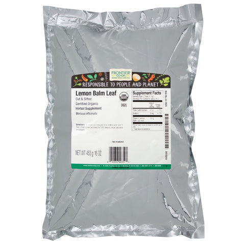 Frontier Natural Products, Hoja de bálsamo de limón cortada y tamizada, 16 oz (453 g)