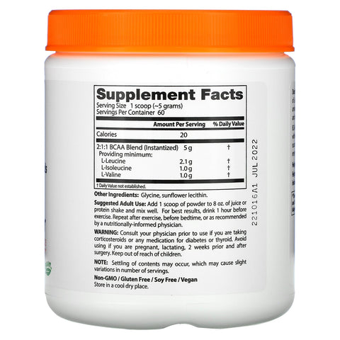 Doctor's Best, Instantized BCAA Powder, Unflavored, 10.6 oz (300 g)
