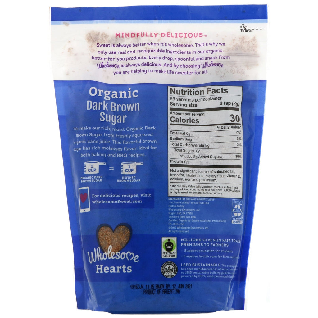 Sund, mørk brunt sukker, 1,5 lbs (24 oz.) - 680 g