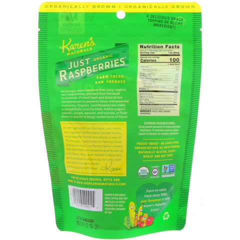 Karen's Naturals, Just Hindbær, 1,5 oz (42 g)