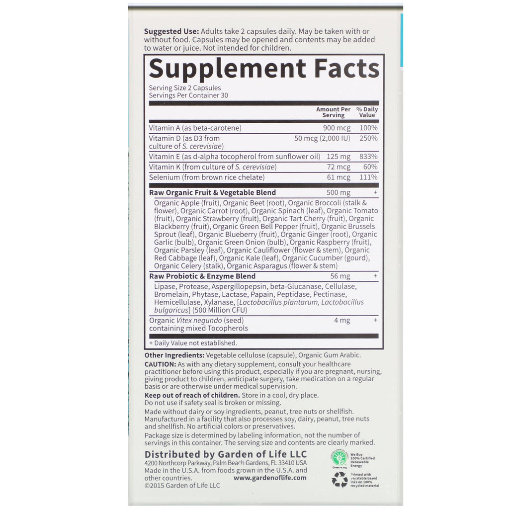 Livets Have, Vitaminkode, RAW E-vitamin, 60 vegetariske kapsler
