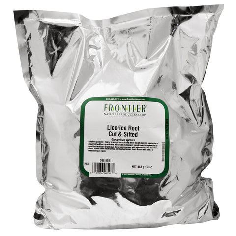 Frontier Natural Products, skåret og sigtet lakridsrod, 16 oz (453 g)