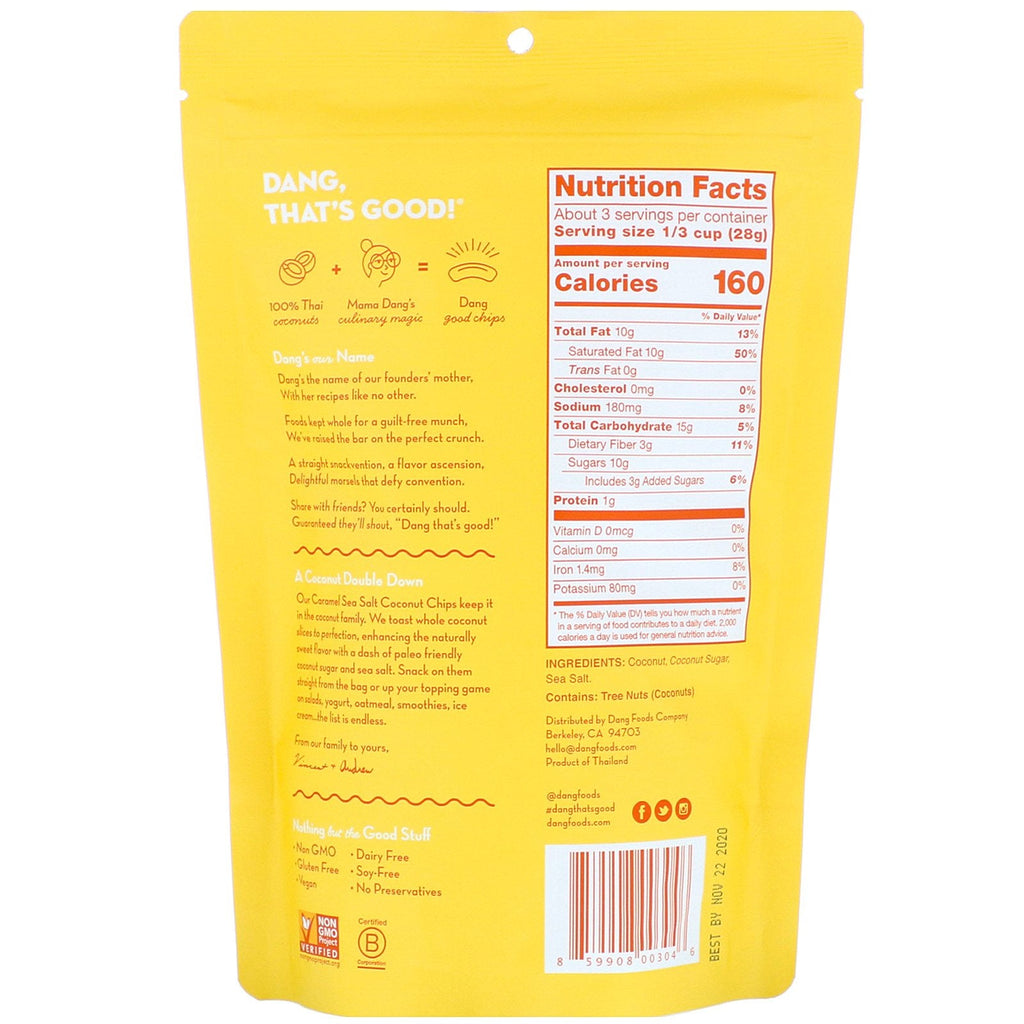 Dang, Coconut Chips, Caramel Sea Salt, 3.17 oz (90 g)